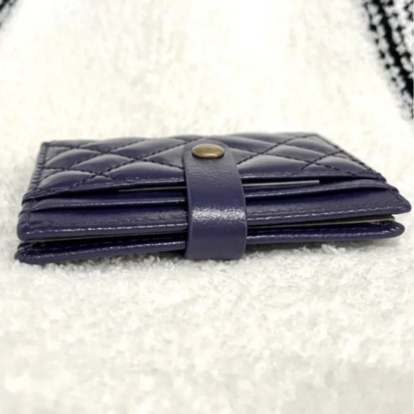 NWT Kurt Geiger Purple Leather Bi-Fold Snap Closure Card Holder - Picture 8 of 9